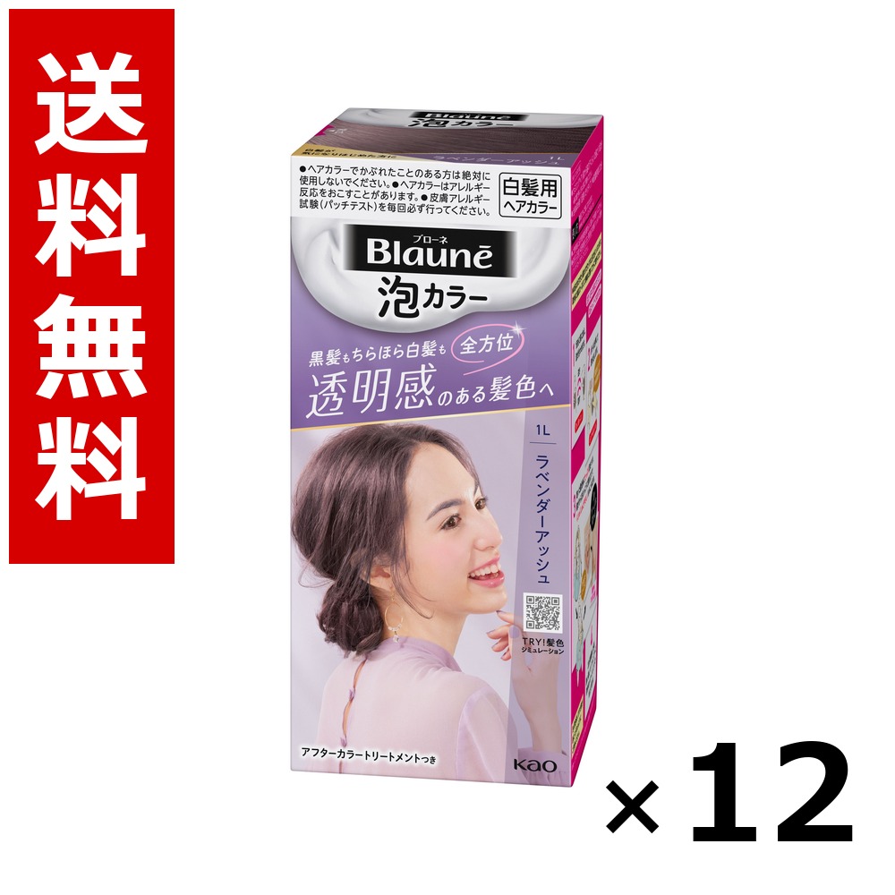 ブローネ 泡カラー 1L ラベンダーアッシュ 108ml × 12個/送料無料 花王 ブローネ 白髪染め ヘアカラー 部分染め ヘアケア まとめ買い 業務用 ケース販売 箱買い ストック 日用品 消耗品 大容量|北海道小六