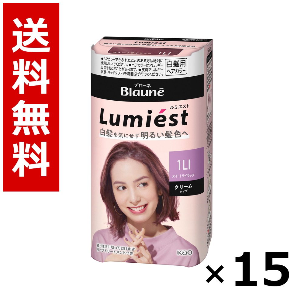 ブローネ ルミエスト ヘアカラー 1LI スイートライラック 108g × 15個/送料無料 花王 ブローネ 白髪染め ヘアカラー 部分染め ヘアケア まとめ買い 業務用 ケース販売 箱買い ストック 日用品 消耗品 大容量|北海道小六