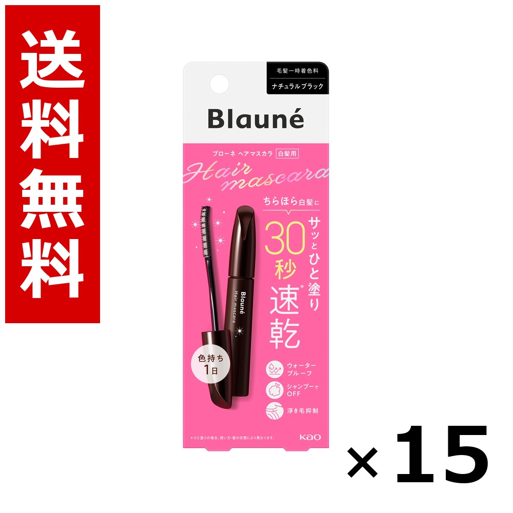 ブローネ ヘアマスカラ ナチュラルブラック 12ml × 15個/送料無料 花王 ブローネ 白髪染め ヘアカラー 部分染め ヘアケア まとめ買い 業務用 ケース販売 箱買い ストック 日用品 消耗品 大容量|北海道小六