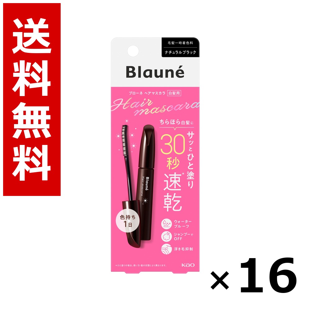 ブローネ ヘアマスカラ ナチュラルブラック 12ml × 16個/送料無料 花王 ブローネ 白髪染め ヘアカラー 部分染め ヘアケア まとめ買い 業務用 ケース販売 箱買い ストック 日用品 消耗品 大容量|北海道小六