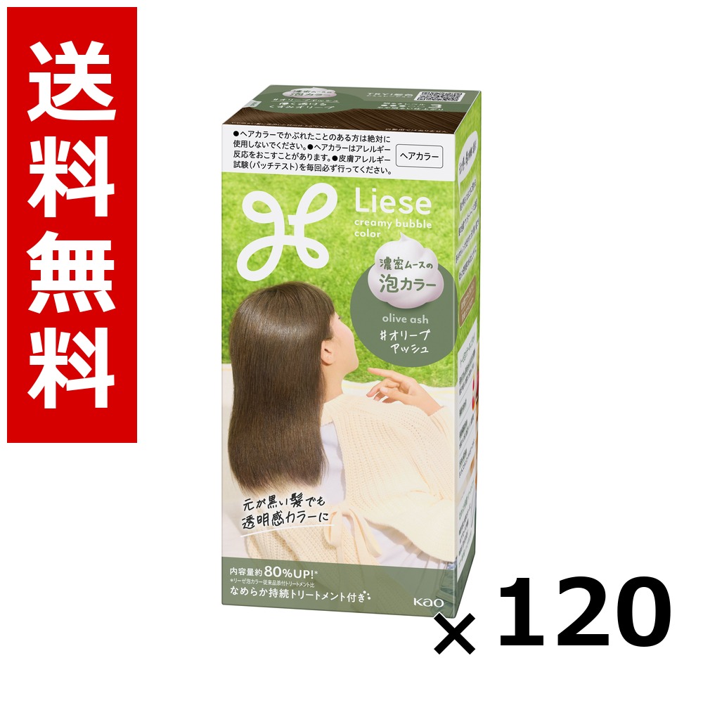 リーゼ 泡色つや オリーブアッシュ 115ml × 120個／5容れもの 貨物輸送無料 名取り草 リーゼプリティア  髪の毛色つや 黒髪用 色つや輪っか 髪の毛世話をする まとめ買い 御勤め用 容れもの売りわたす 箱買いとり 店卸し資産 日装置 疲労困憊品 大静電容量