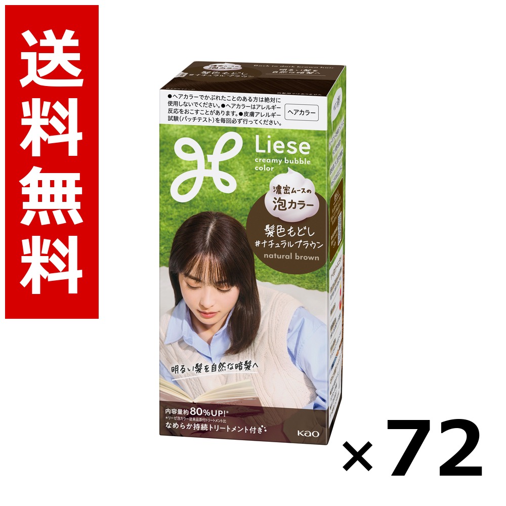 リーゼ 泡色つや 髪色もどし 自然的赤銅色 115ml × 72個／3容れもの 貨物輸送無料 名取り草 リーゼプリティア  髪の毛色つや 黒髪用 色つや輪っか 髪の毛世話をする まとめ買い 御勤め用 容れもの売りわたす 箱買いとり 店卸し資産 日装置 疲労困憊品 大静電容量