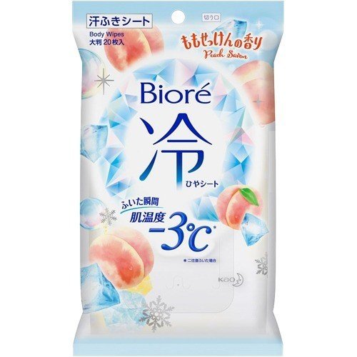 花王 ビオレ 冷シート ももせっけんの香り 20枚×3個