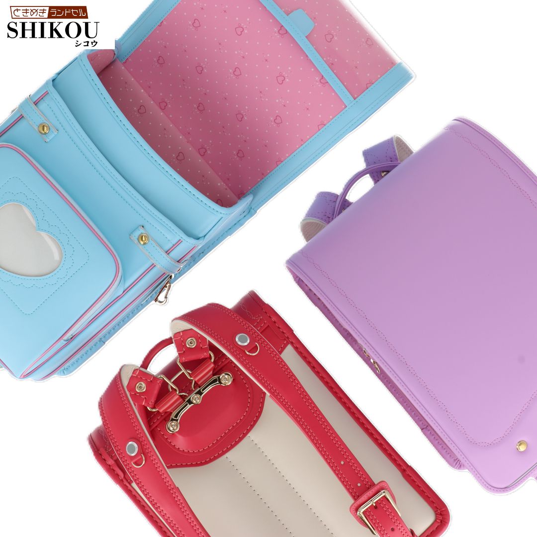 お買い物マラソン40%OFF&限定3000円引クーポン ランドセル 女の子 日本製 国産 赤 レッド 水色 サックス 紫 パープル / 薄赤 ピンク 手作り工房 清楚なナチュラルペール色 シンプルデザイン 煌びやかに輝く高級ゴールド金具 WEB限定 人気 ときめきシコウ