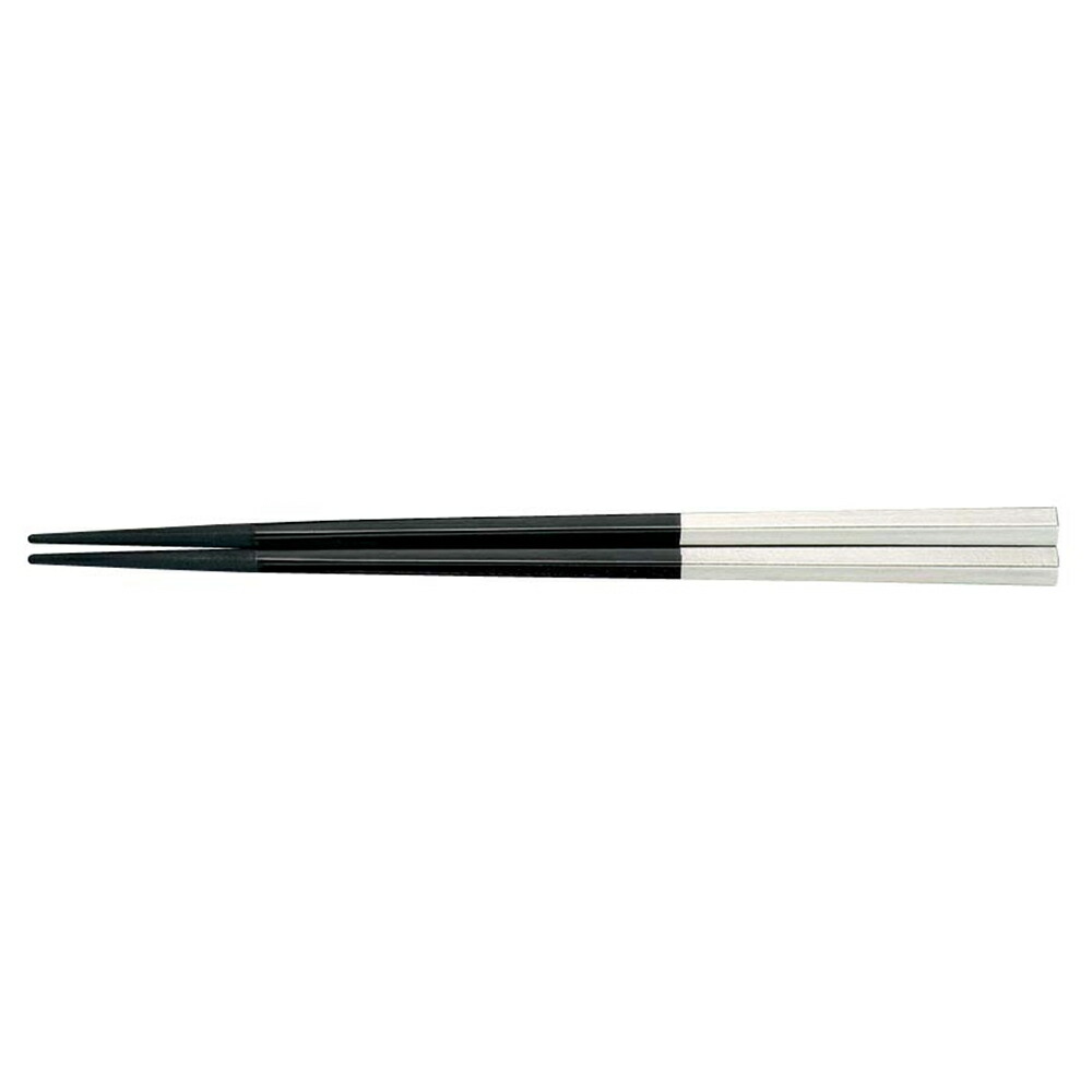 PBT　五角箸　黒/銀　22.5cm　10膳入　90030660　RHS-F8 [関連：福井クラフト やすらぎ 業務用 カトラリー 箸 食器洗浄機対応 消毒保管庫 電子レンジ対応]