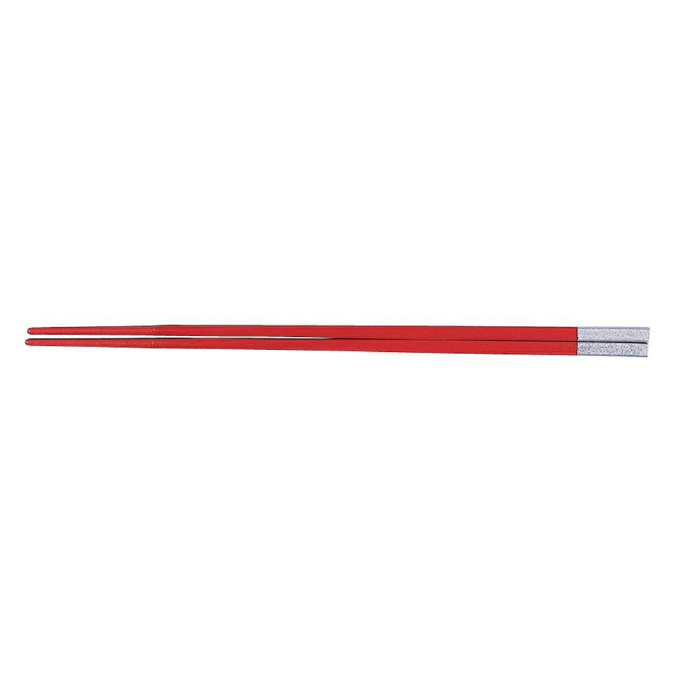 PBT　和洋中　先丸箸　シルバー　朱　25cm　10膳入　85915570　TTY-36 [関連：福井クラフト やすらぎ 業務用 カトラリー 箸 中華箸 食器洗浄機対応 消毒保管庫 電子レンジ対応]