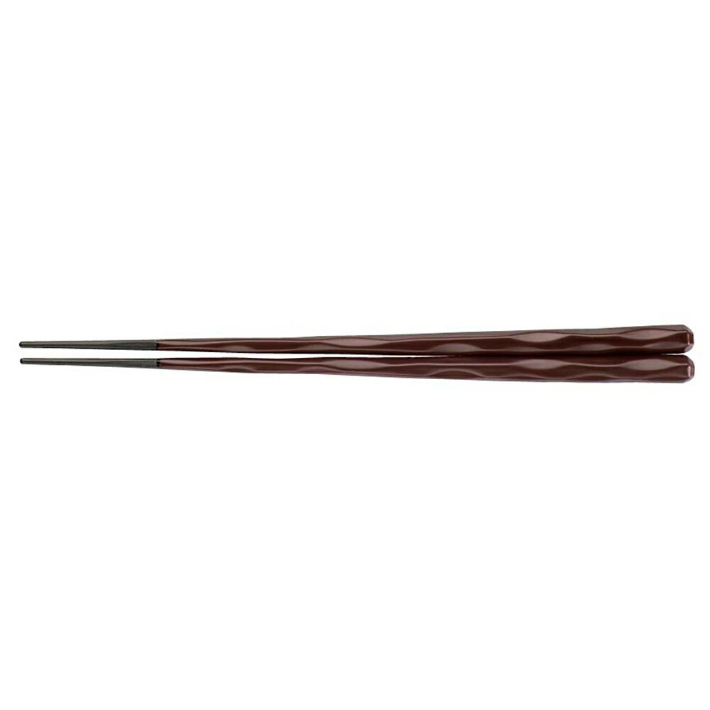 PBT　六角一刀彫箸　溜　24cm　10膳入　90030861　RHS-E1 [関連：福井クラフト やすらぎ 業務用 日本製 カトラリー 箸 食器洗浄機対応 消毒保管庫 電子レンジ対応]