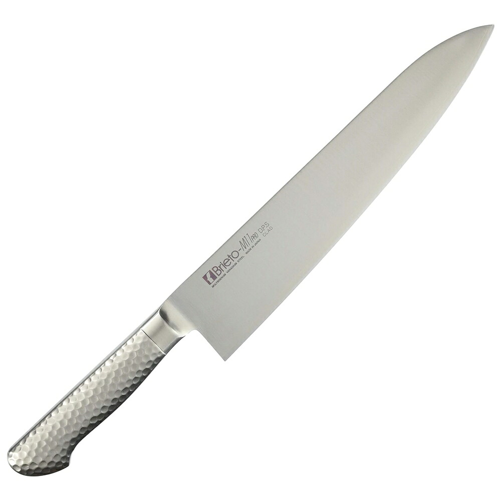 ブライトM11プロ　割込　牛刀　両刃　27cm　M1103-DPS　ABL-60[関連：片岡製作所 業務用 日本製 洋包丁 オールステンレス 包丁 庖丁 ナイフ シェフナイフ]｜corpoforte
