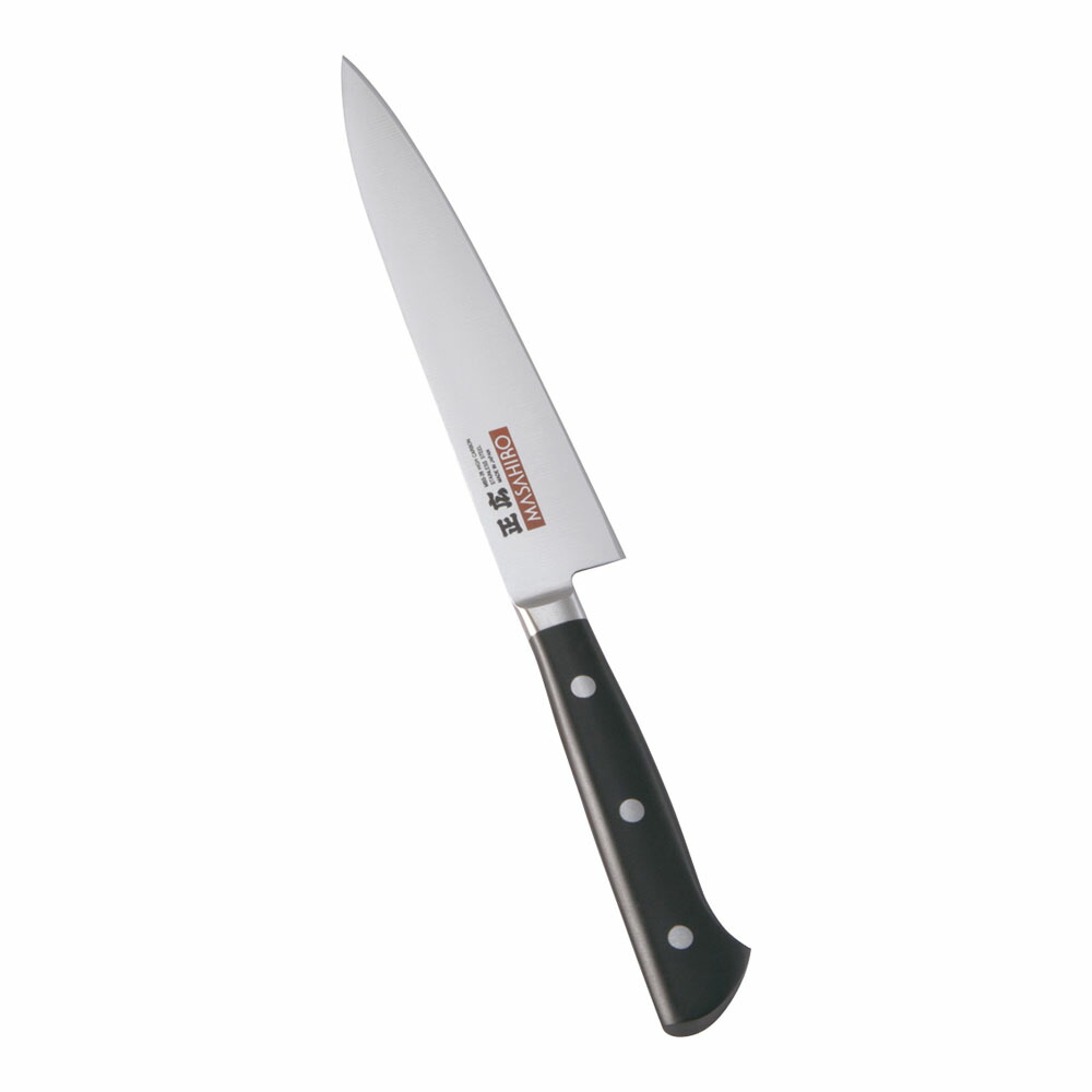 正広　MV-H鋼　ユーティリティ　両刃　15cm　14904　プラ柄　AMS-K8 [関連：マサヒロ MASAHIRO 日本製 抗菌 洋包丁 小型包丁 ペティナイフ フルーツナイフ]