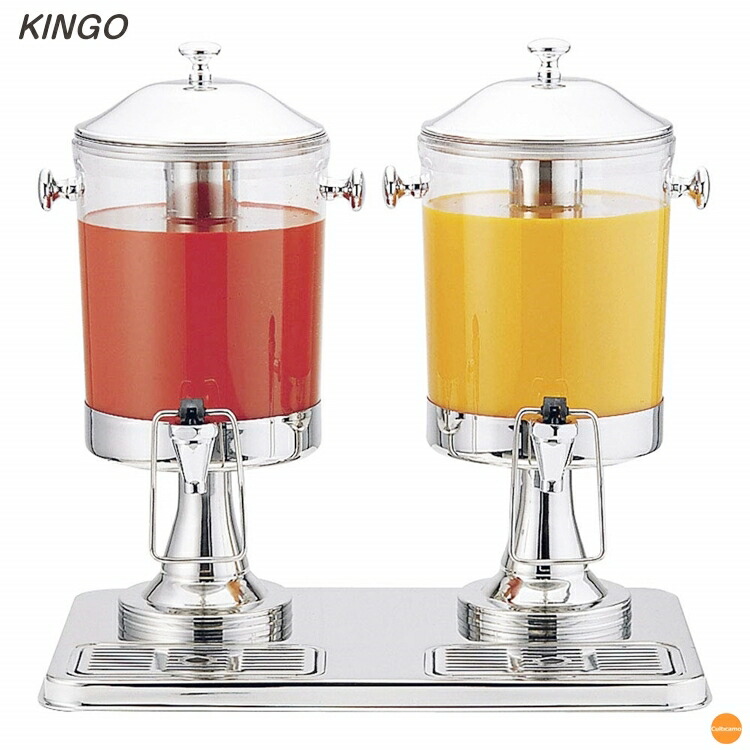 KINGO 清涼飲料水ディスペンサー 10402-2 6L 2連手合い FZY-44\u003cBR\u003e[かかわり合い：キンゴー 御勤め用 旅人宿 寄り合い バイキング ドリンク ディスペンサー サーヴァー]