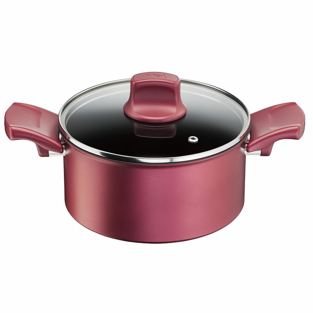 ティファール　IH　ルージュ　アンリミテッド　シチューポット　20cm　G26244　ATF-57 [関連：T-fal フランス ブランド IH電磁調理器対応 両手鍋 IH100V・200Ｖ対応]