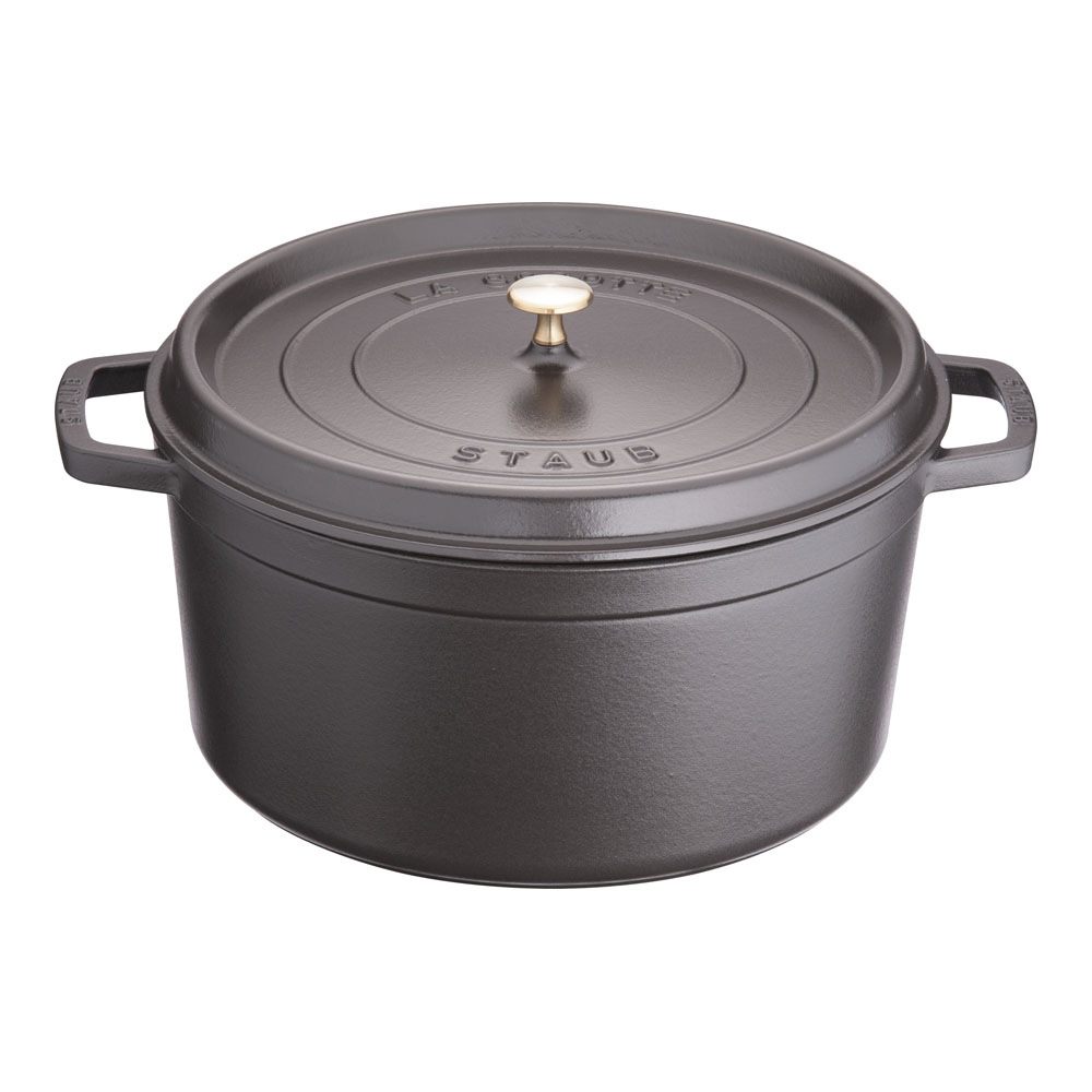 ストウブ　ピコ・ココット　ラウンド　ブラック　34cm　40510-307　RST-34［関連：業務用 staub フランス ブランド 電磁調理器対応 IH100V・200V対応 ホーロー おしゃれ カラー］｜corpoforte