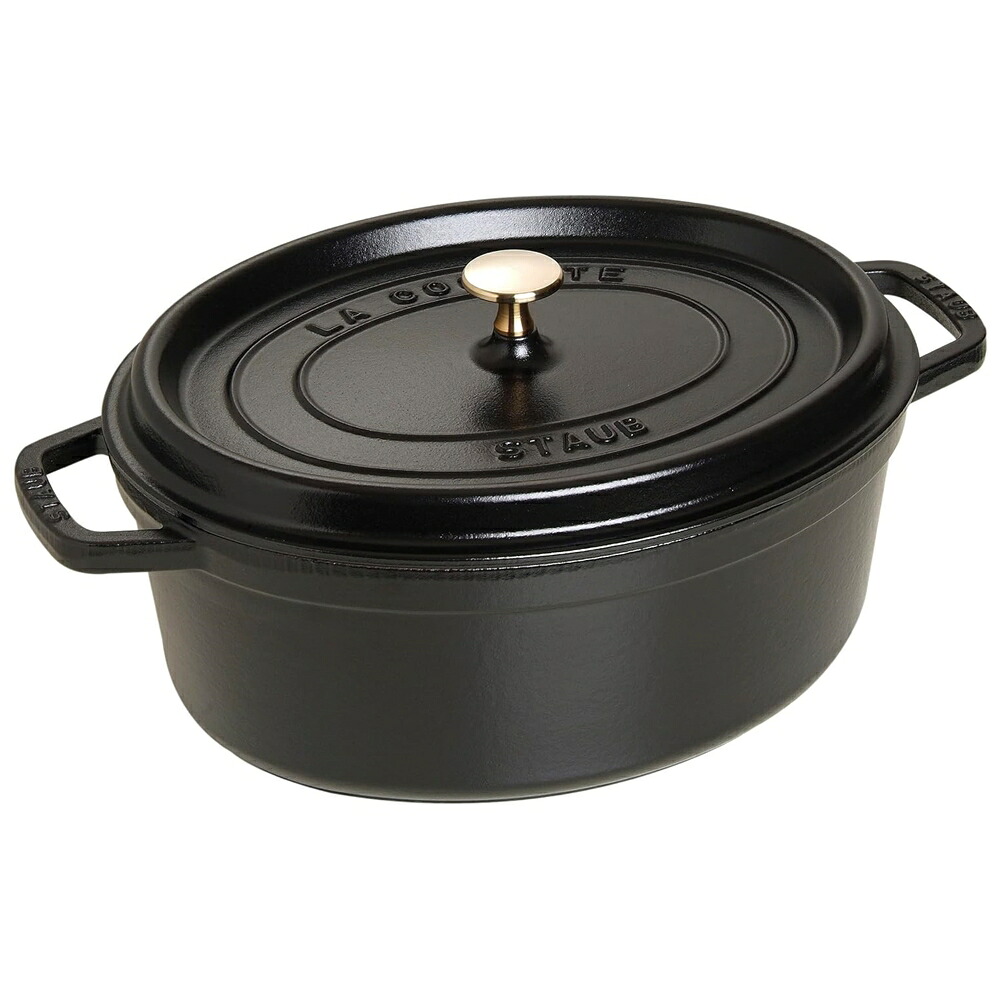 ストウブ　ピコ・ココット　オーバル　ブラック　41cm　40509-509　RST-35［関連：業務用 staub フランス ブランド 電磁調理器対応 IH100V・200V対応 ホーロー おしゃれ 人気］｜corpoforte