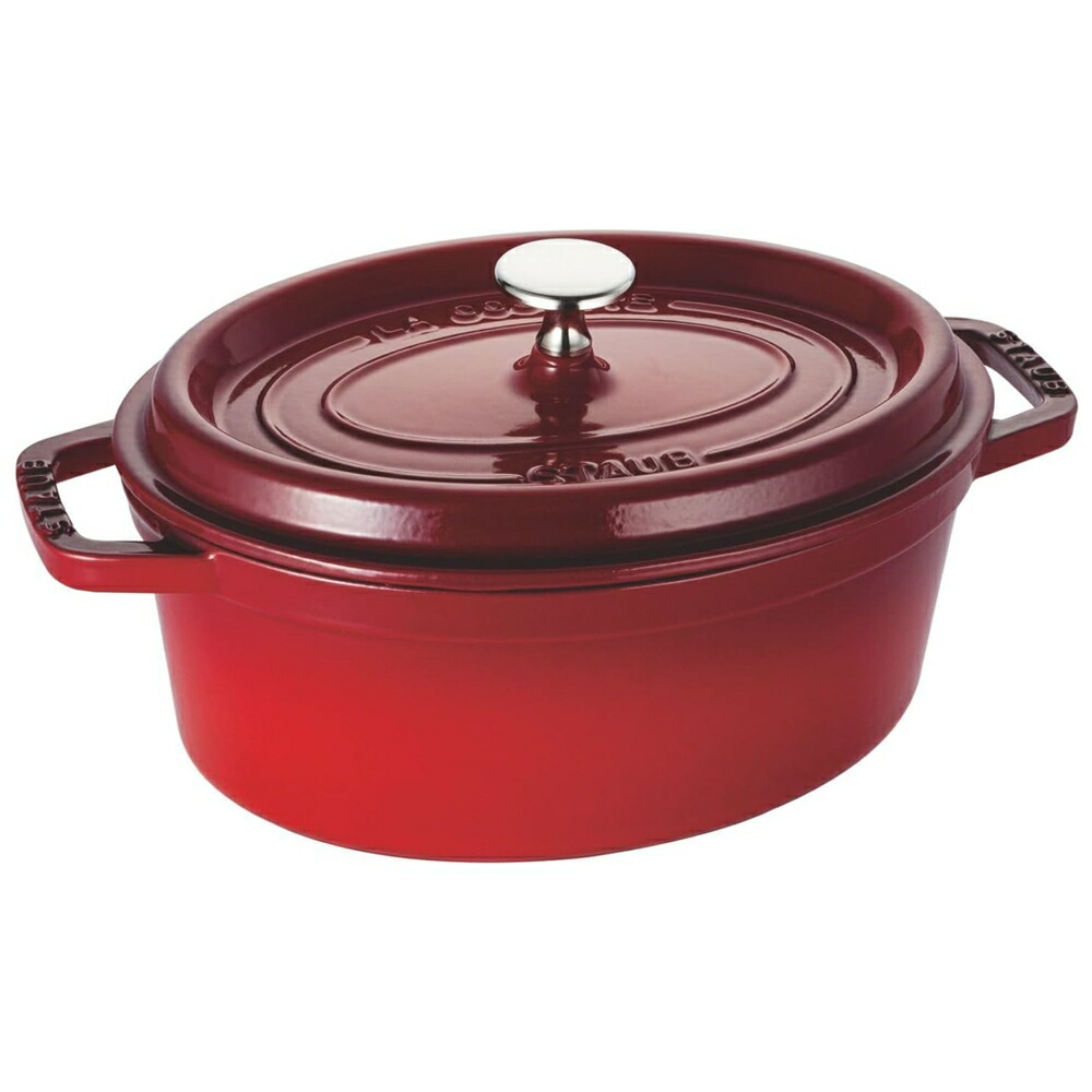 ストウブ　ピコ・ココット　オーバル　チェリー　23cm　40509-830　RST-48［関連：業務用 staub フランス ブランド 電磁調理器対応 IH100V・200V対応 ホーロー おしゃれ 人気］｜corpoforte