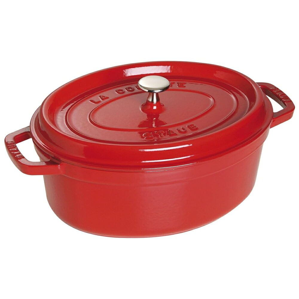 ストウブ　ピコ・ココット　オーバル　チェリー　29cm　40509-857　RST-D2 ［関連：業務用 staub フランス ブランド 電磁調理器対応 IH100V・200V対応 ホーロー おしゃれ カラー］