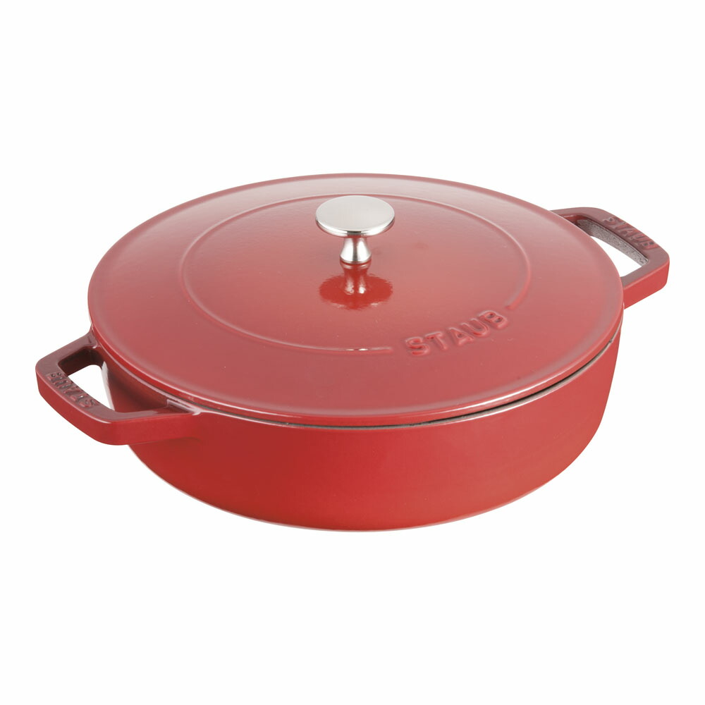ストウブ　ブレイザー・ソテーパン　チェリー　26cm　40506-544　RST-D6［関連：業務用 staub フランス ブランド 電磁調理器対応 IH100V・200V対応 ホーロー おしゃれ カラー］｜corpoforte