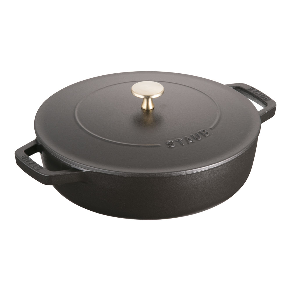 ストウブ　ブレイザー・ソテーパン　ブラック　28cm　40511-472　RST-D6［関連：業務用 staub フランス ブランド 電磁調理器対応 IH100V・200V対応 ホーロー おしゃれ カラー］｜corpoforte