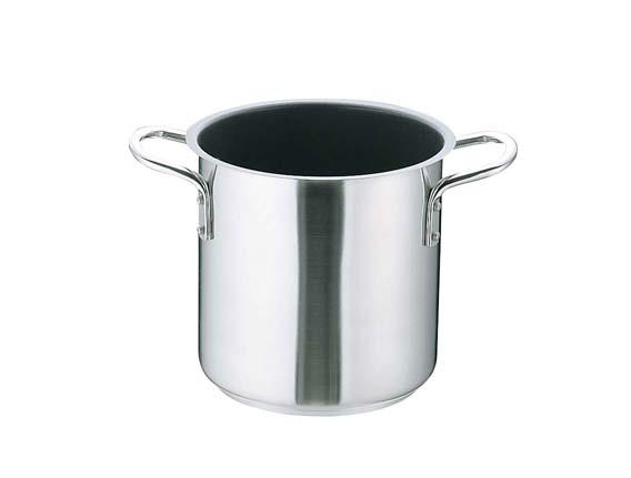 Murano ムラノ インダクション IH テフロンセレクト18-8 寸胴鍋 (蓋無) 24ｃｍ AZV-78<br>[関連：業務用 テフロン加工 両手鍋 電磁調理器対応 IH100V・200V対応]