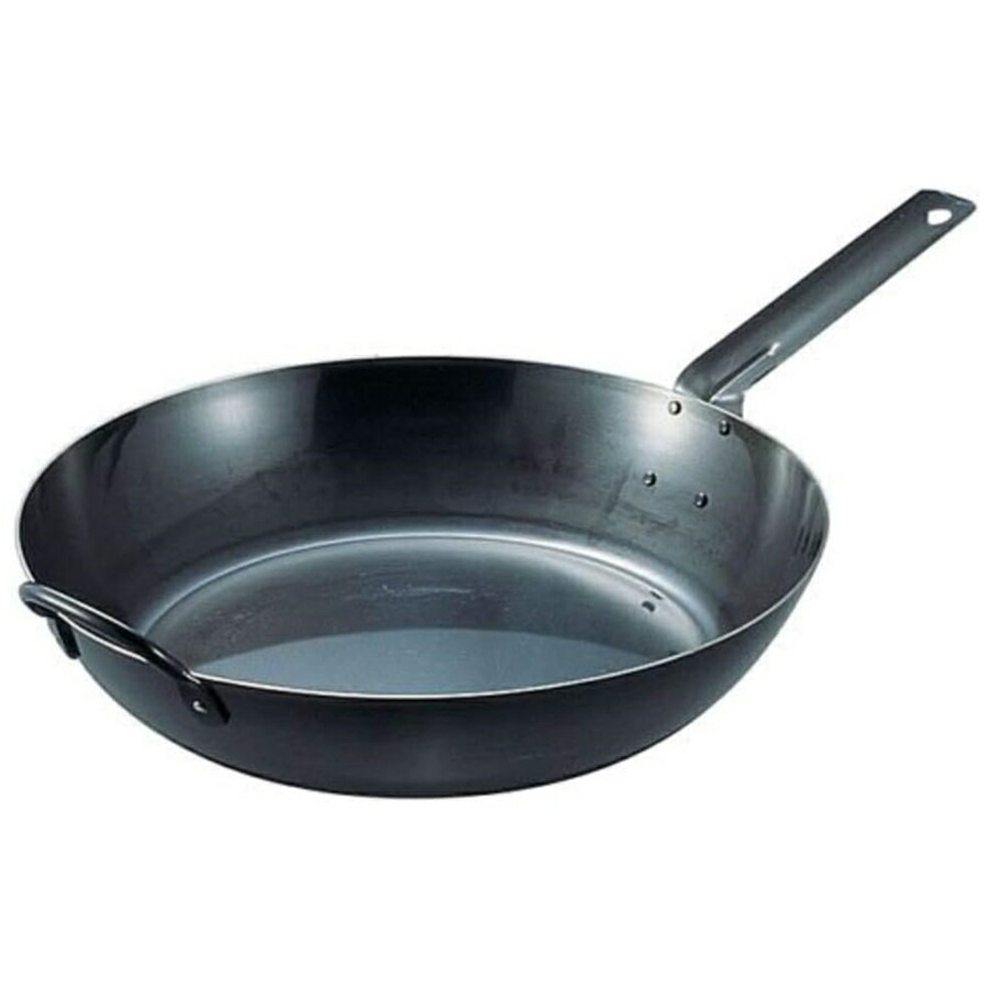 鉄黒皮　オーブン用　厚板フライパン　IH　40cm　AHL-94 [関連：TKG 業務用 日本製 電磁調理器対応 IH100V・200V対応 厚底 オーブン料理]