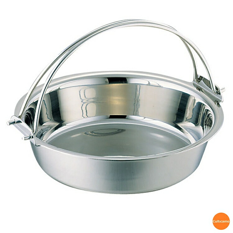 SW 電磁用 ツル付 チリ鍋 26cm QTL-27<br>[関連：和田助製作所 業務用 卓上鍋 電磁調理器対応 IH100V・200V対応 すきやき よせ鍋 チリ鍋]