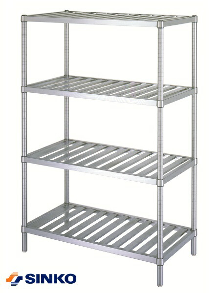 シンコー 組立式 ラック スノコ棚 4段 1500x750x1800H RS4-15075