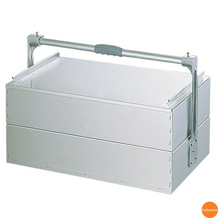 アルミ　関西式　出前箱　二段式　特大　ADM-06 [関連：遠藤商事 TKG 業務用 料理道具 軽量 出前 ケース デリバリー 宅配 岡持 おかもち]