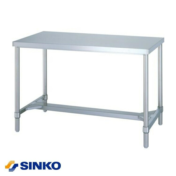 シンコー 組立式 作業台 H枠 アジャスト付 WH型 750ｘ600ｘ800H WH-7560【メーカー直送品】【代引決済不可】<br>[関連：SINKO 厨房設備 業務用 什器 日本製 ステンレス ワークテーブル 机]