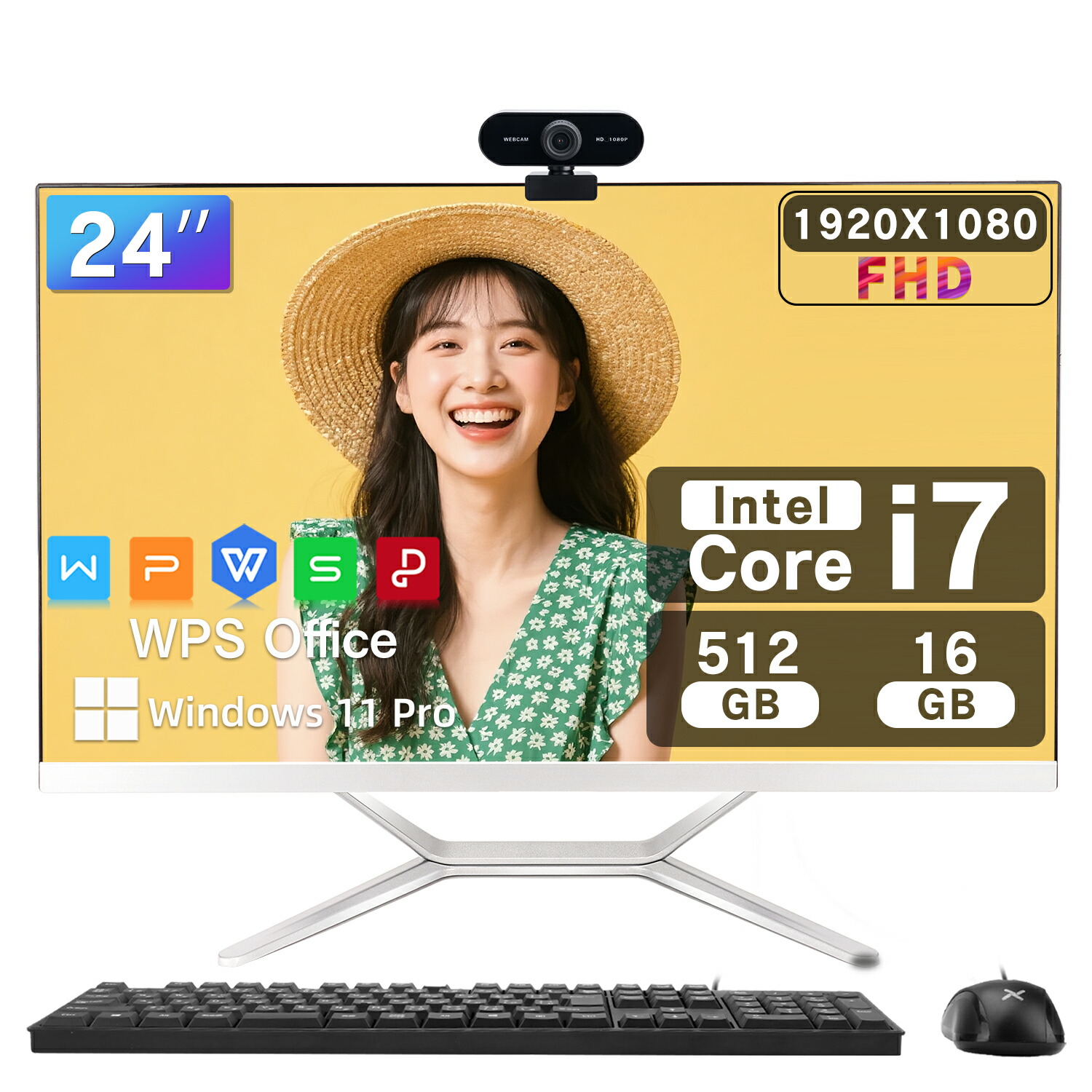 VETESA 22型　一体型パソコン　office Amazon.co.jp: デスクトップパソコン VETESA 22インチ一体型パソコン
