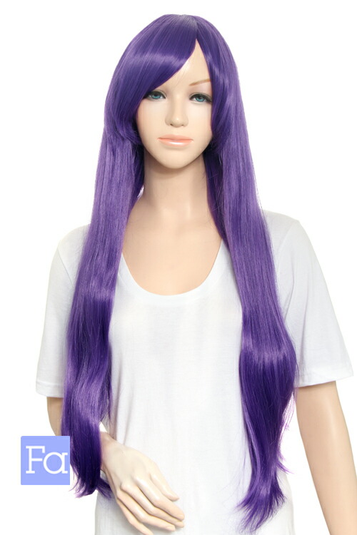 楽天市場】ウィッグ ロングストレート77cm 紫 【パープルアッシュ