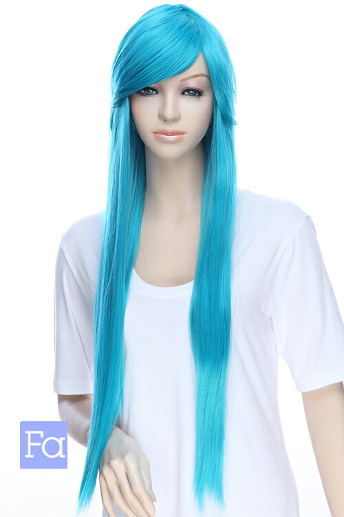 楽天市場】ロングストレート77cm【エメラルドグリーン】【ウィッグ