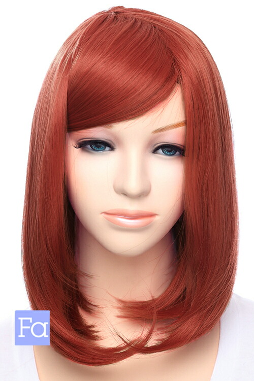 楽天市場】ミディアム 【茜色】【ウィッグネット付】コスプレ ウィッグ