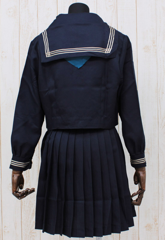 供古装戏水兵服学生服学校制服水手冬装长袖子minisuka藏青色蝴蝶结女