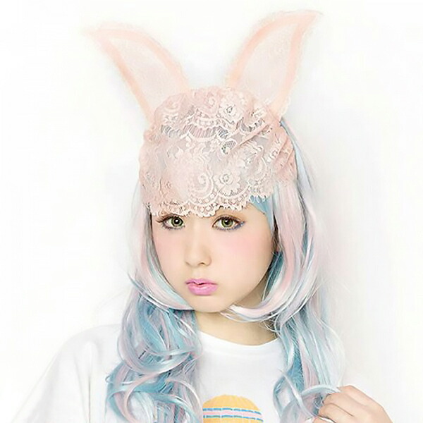市場 カチューシャ コスプレ うさぎ ラビットベールカチューシャ ベビーピンク アレンジ