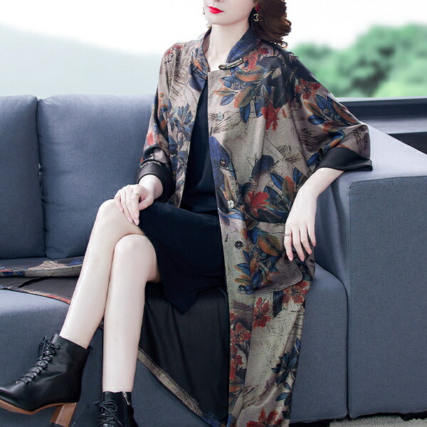 楽天市場 ブラウス シャツ 花柄レトロなロングワンピースシャツ Lサイズ ブラウス シャツ トップス 韓国ファッション 中国ファッション インポート 海外 セレクト カジュアル きれいめ 可愛い ギャル スタイル コスプレ通信