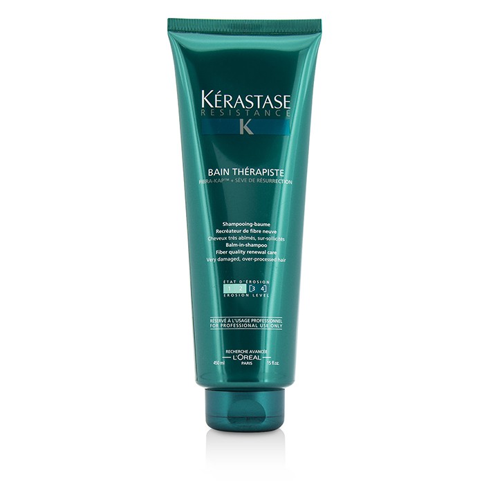 ケラスターゼ RE バン セラピュート (深刻なダメージヘア、パーマヘア用) 15oz Kerastase Resistance Bain Therapiste Balm-In -Shampoo Fiber Quality Renewal Care (For Very DamAed, Over-Porcessed Hair) 450ml 送料無料 【海外通販】