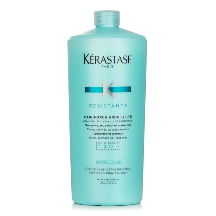 ケラスターゼ 導通抵抗 バン フォルス 設計者 (不都合髪の毛、.・切.用) 1000ml Kerastase Resistance Bain Force Architecte Strengthening Shampoo (For Brittle, DamAed Hair, Split Ends) 1000ml 貨物輸送無料 【外国で通信販売】