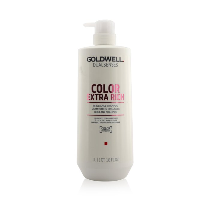ゴールドウェル デュアルセンスカラー エクストラリッチ ブリリアンス シャンプー (太い髪用) 1000ml Goldwell Dual Senses Color Extra Rich Brilliance Shampoo (Luminosity For Coarse Hair) 1000ml 送料無料 【海外通販】