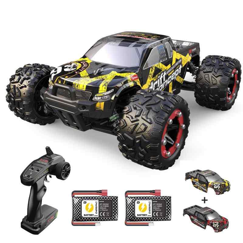 DEERC ラジコンカー オフロード 4WD こども向け 大人向け ブラシレスモーター 60km/h 四輪駆動 高速 1/18 RCカー シェル2個 バッテリー2個 40分間走れ 2.4Ghz 競技可能 贈り物 誕生日 入園 こどもの日