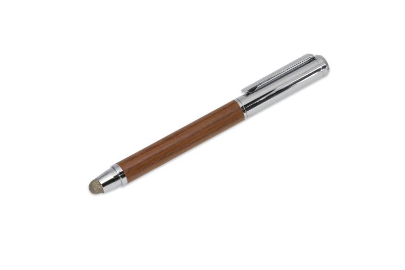 Deff ディーフ DTP-B20 高級筆記具に引けを取らない天然木製とカーボン製のボールペンになるタッチペン (カリン/シルバー)画像