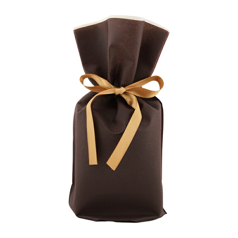 楽天市場】ギフトラッピング [ブラウン] ラッピング袋 不織布 リボン
