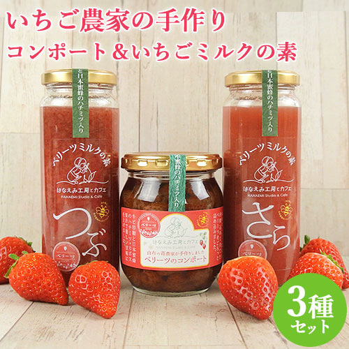 楽天市場】いちごの3種セット ベリーツミルクの素(さら＆つぶ