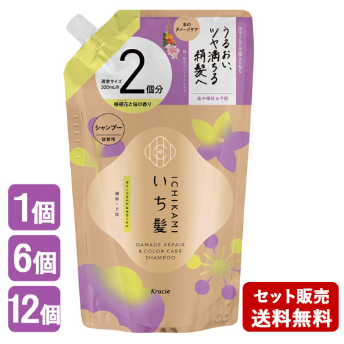 いち髪 ダメージリペア＆カラーケア シャンプー 詰替用2回分 640ml ICHIKAMI クラシエ(Kracie)｜コスメボックス