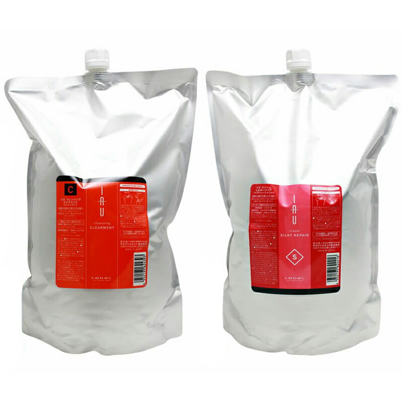 ルベル イオ クレンジング クリアメント 2500ml 詰替え用 & クリーム シルキーリペア 2500ml 詰替え用 セット(lebel IAU ノーマル地肌用さっぱり仕上げ 美容院 美容室 サロン専売品)