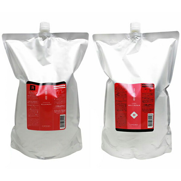 ルベル イオ クレンジング リラックスメント 2500ml 詰替え用 & クリーム メルトリペア 2500ml 詰替え用 セット(lebel IAU シャンプー トリートメント セット ノンシリコン シリコンフリー ドライ地肌用うるおい仕上げ 美容院 美容室 サロン専売品)