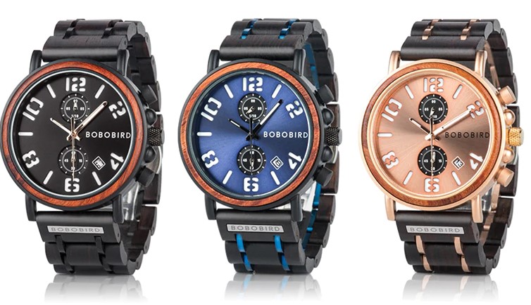 木製 腕時計 生活防水 クォーツ ウッド クロノグラフ ルミナスハンズ メンズ ボボバード 男性 BOBO BIRD MEN'S Watch Wood ストップウォッチ 夜光針
