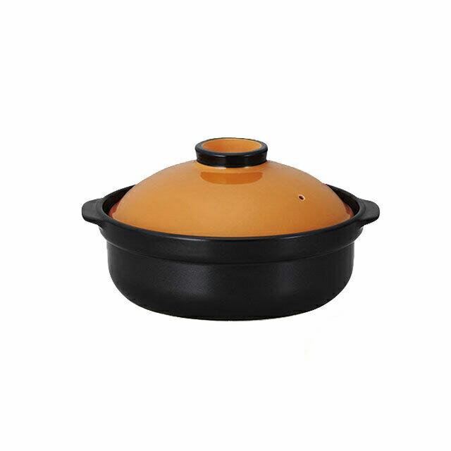 宴/うたげ 耐熱鍋 オレンジ＆ブラック 8号 KOYO 光洋陶器（19854008）陶器 鍋 業務用食器 耐熱 黒 おれんじ おしゃれ 業務用 飲食店 和風 洋風