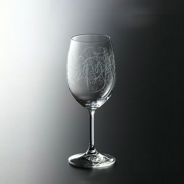 ワイングラス 390ml 6個入 350-1 バッカス 青山硝子（MC-7029）バロック調 ワイングラス