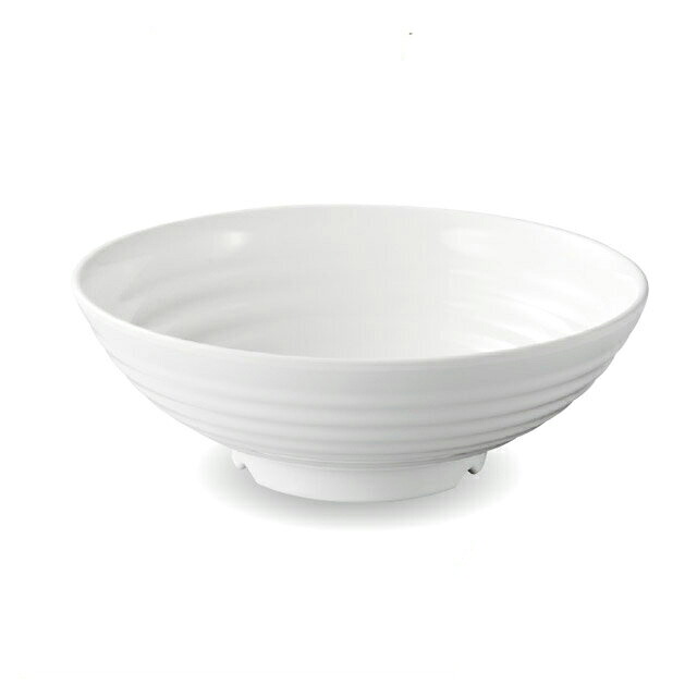 24.1cm 羽衣千筋麺鉢 白グロス 3個セット（51025270）8-350-8麺鉢メラミン樹脂3個入 麺鉢