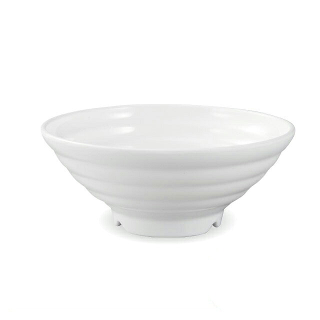 20.3cm 福寿太ロクロ目麺鉢 白グロス 3個セット（51025700）8-350-5麺鉢メラミン樹脂ロクロ目3個入 麺鉢 ロクロ目