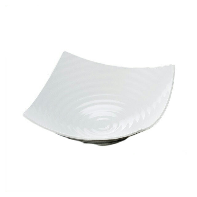 40cm ロクロ目四方上り盛鉢（51353890）8-298-6ビュッフェ盛皿メラミン樹脂四方白 ビュッフェ盛皿 四方 白